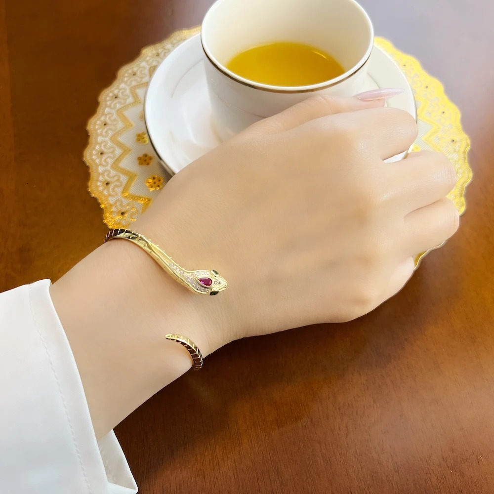 Bracelet Curve Golden Snake European Exquisite Jewelry Bohemian Womens Gift Summer High Quality Solid Silver 925 Silver Bracelet 250220