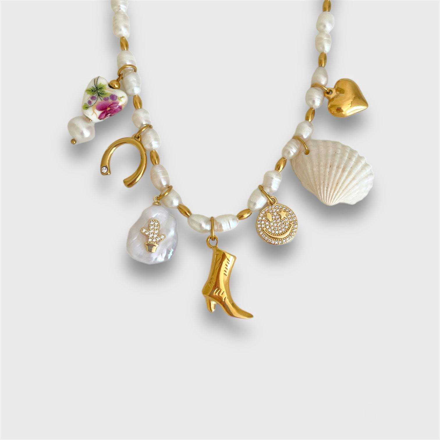 Pendant Necklaces Beach Vacation Dopamine Necklace Premium Accessories Horseshoe Boots Bow DIY Necklace H25219