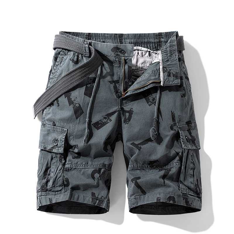 Fashionable Printed Multi-Color Workwear Shorts Mens Summer 2024 New Multi-Pocket Pants Loose Straight Casual Shorts X250220