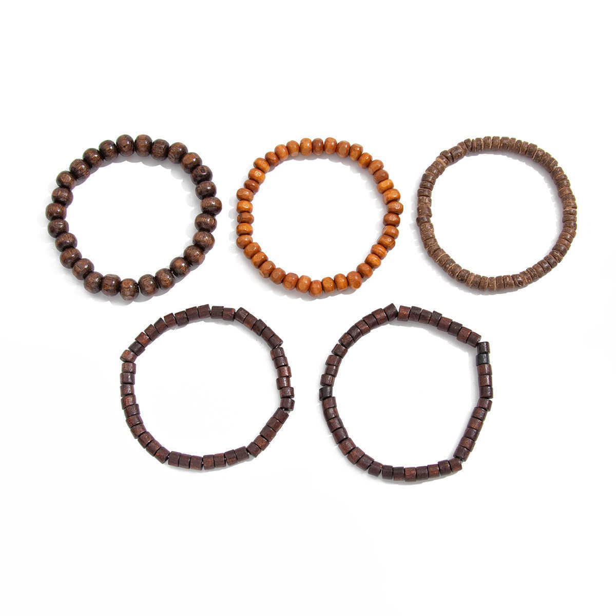 Charm Bracelets Irregular wooden bead bracelet geometric acrylic Brelet set for accessories H25220
