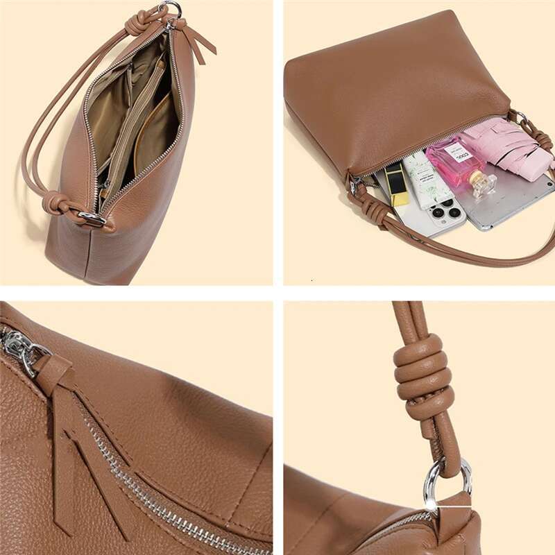 Hifashion Cowhide Genuine Leather Underarm Shoulder Bags For Women 2024 Trend Designer Large Capacity Crossbody Ladies Handbags