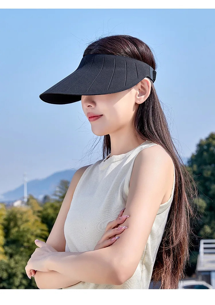 outdoor sun protection hat anti-UV breathable face-covering small large brim sports cycling empty top hat 250219