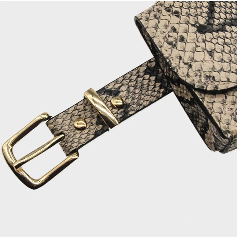 Simple Fashion Women Serpentine Leather Waist Pack Famous Brand Belt Bag Fanny Packs Pouch Phone 250219