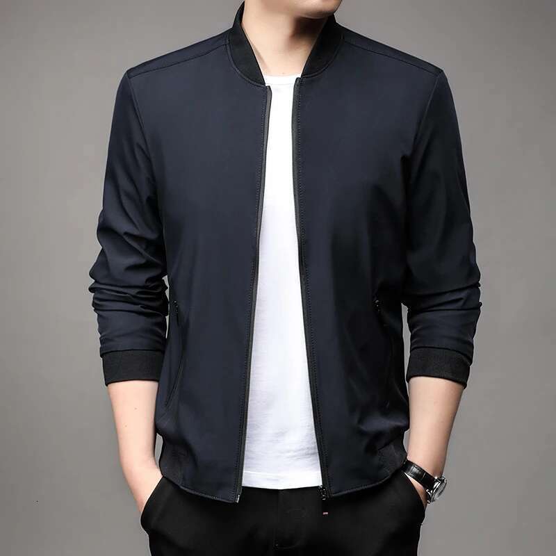 2024 High Quality Fashion Beautiful Spring Baseball Neck Business Casual Jacket Men American Spring Coat Dad Jacket M-5XL