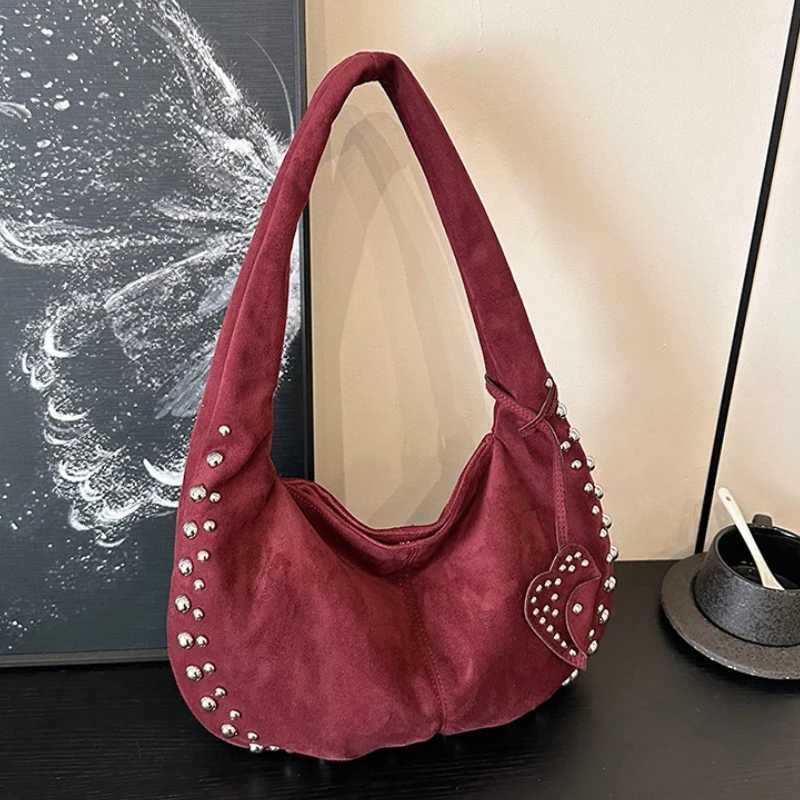 Fashion Faux Suede Sewing Thread Design Shoulder Bags 2025 Hot Sale Retro Style Versatile Commute Single Womens Crossbody Bag Y250218