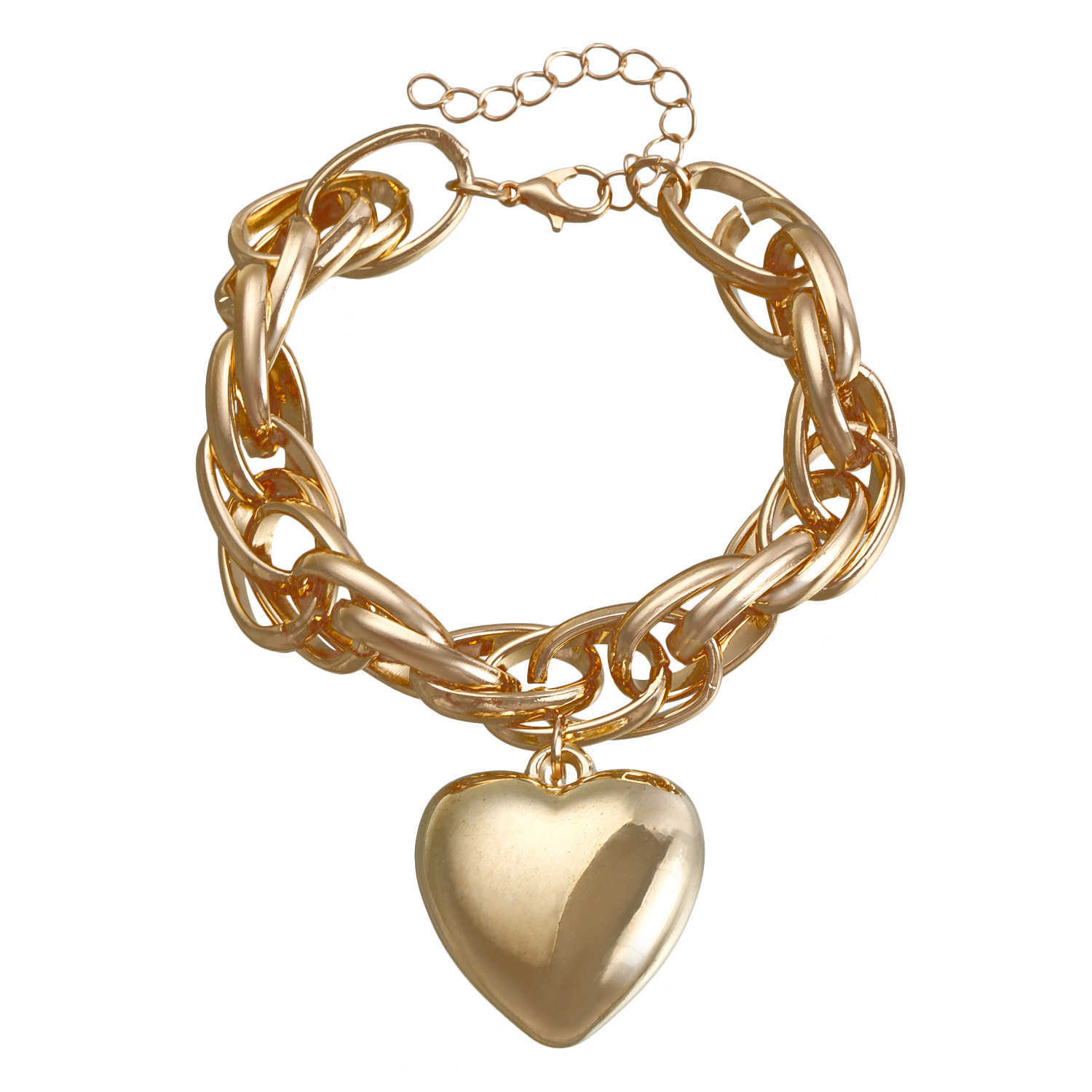 Pendant Necklaces Adornment cool style hollow out thick O-chain large peach heart pendant necklace with exaggerated love niche necklace H25219