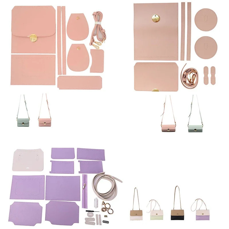 Hand Making Bag Set Hand Stitching Bag PU Leather Diy Handmade Kit Sewing Material Sewing Craft Kits for Bag Accessories 250214