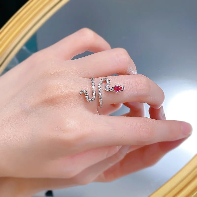 Apaison 3 * 5mm high carbon diamond ring for women 925 sterling silver punk party jewelry 250220