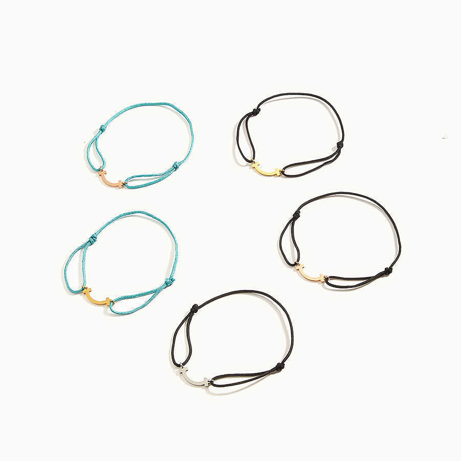 Charm Bracelets for Women Smiling Face Hand Rope Stainless Steel Vacuum Plated NonFading Simple DIY Bracelet Z250910