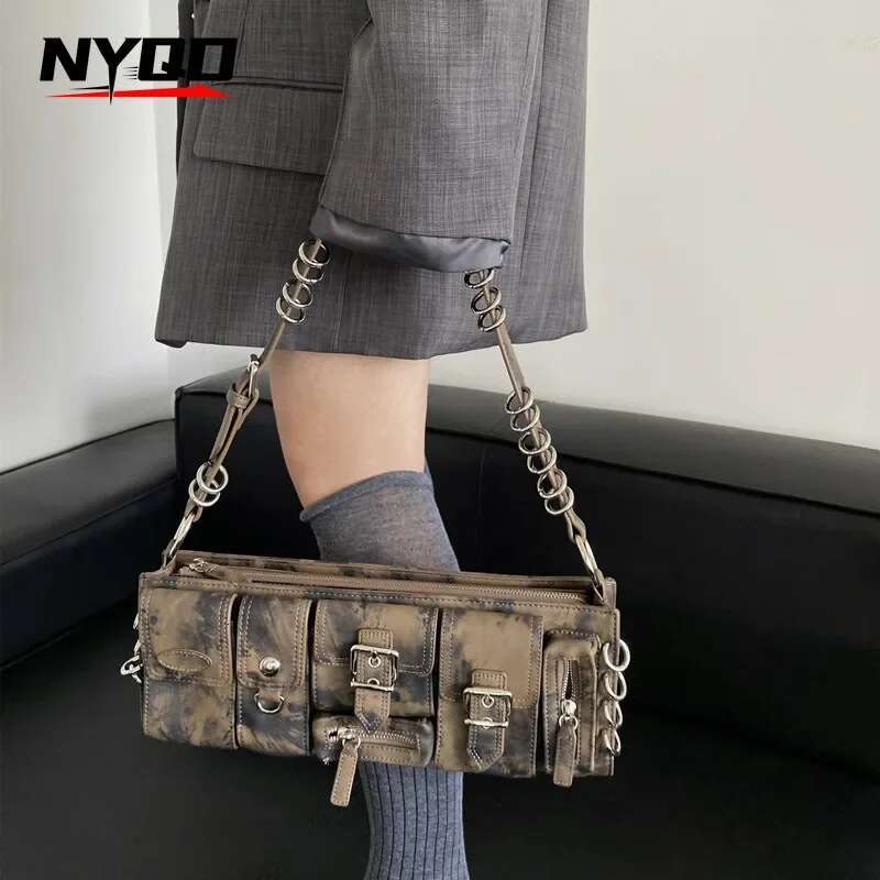 2024 Designer Ladies Vintage Handbags Spice Girls Shoulder Underarm Bag Women Half-Moon Biker Tote Bags Bolsos De Mujer