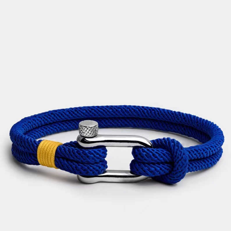 Charm Bracelets Ukrainian flag bracelet womens jewelry stainless steel U-shaped horseshoe buckle boat anchor bracelet H25220