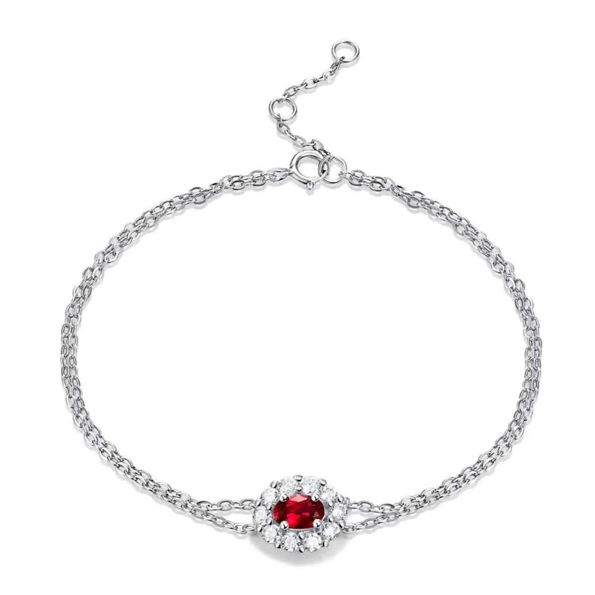 Ruby Bracelet For Women 925 Sterling Silver Plated 18k Platinum Bracelet Fashion Wedding Party Jewelry as GiftXJ250219