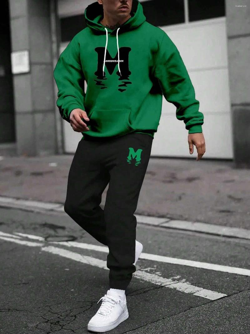 Men's Tracksuits Autumn Winter Two Piece Set For Men Drawstring Women's Tracksuit Hooded Suit Casual Pullover Fashion Daily