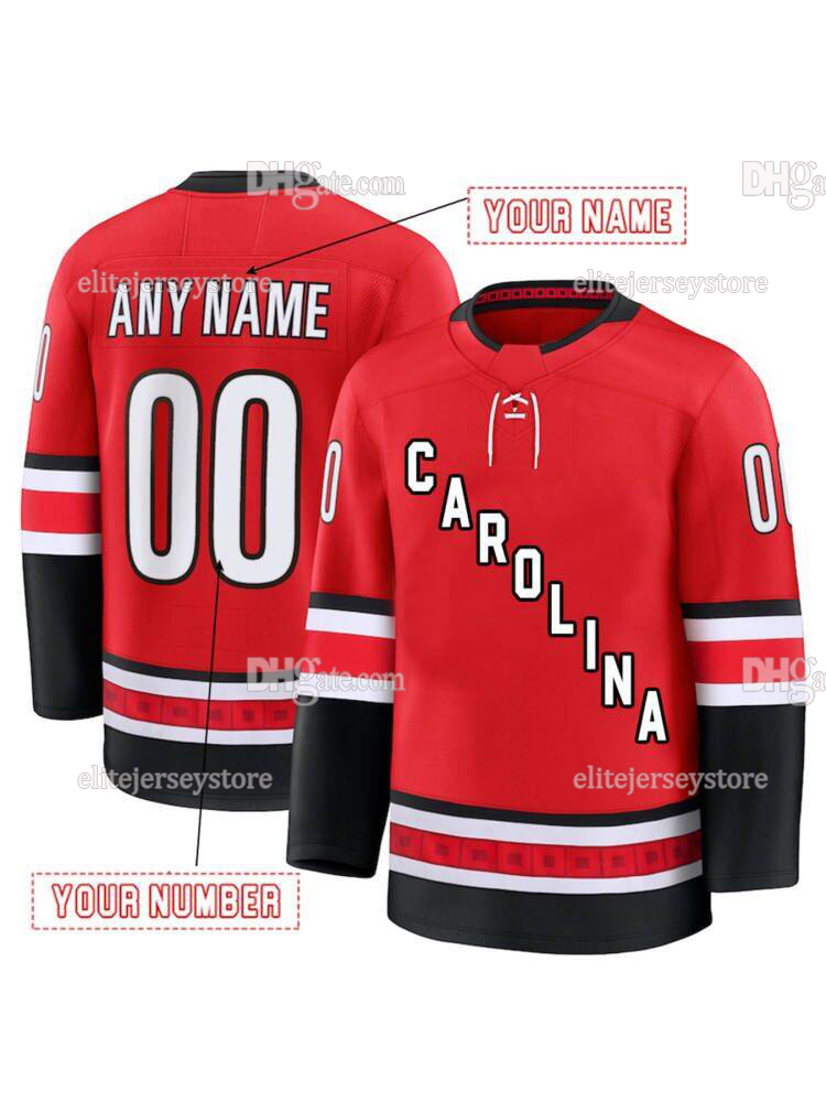 Personalized Custom Hockey Jersey Svechnikov Burns Slavin Sebastian Aho Jarvis Staal Chatfield Kotkaniemi Hall Martinook Fast Embroidered Letter Numbe