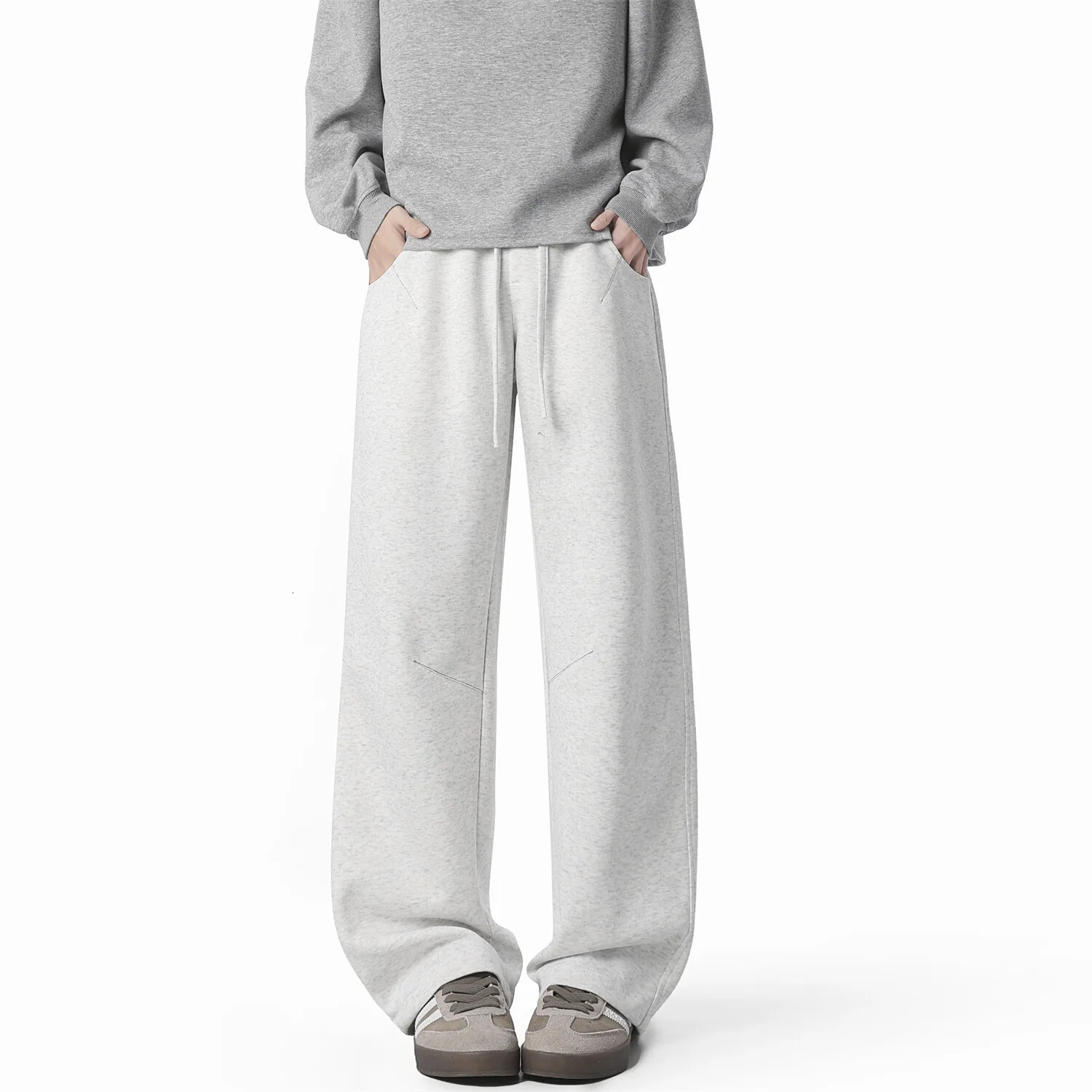 LAPPSTER Mens Y2k Korean Graphic Joggers Pants Casual Grey Sweatpants Loose 2000s Sweatpants Heavyweight High Quality Trousers 250220
