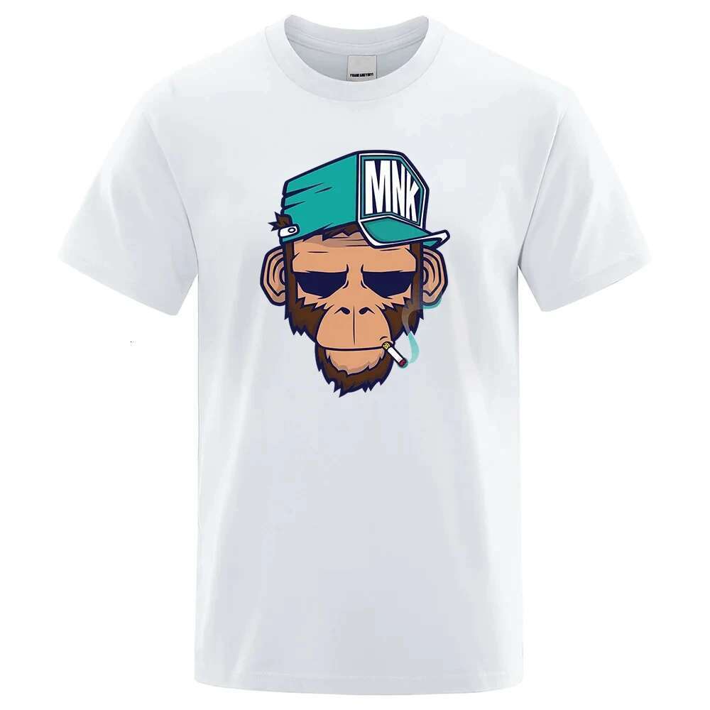 138 Men's Short Sleeve T-shirt, Holgada de Gran T-shirt, TamaBattcon DibuCage, Animados de Mono
