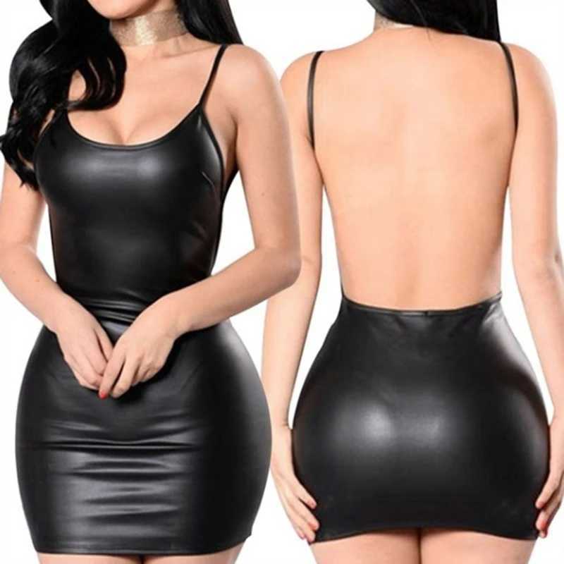 Pornographic lingerie sexy lingerie womens PU leather exotic dress Babydoll Lenceria sexy clothing sexy club clothing pajamas plus size W250220