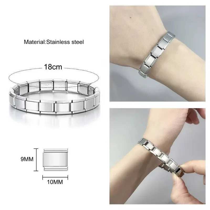 CONCEPT 2024 Hot Sales Me Fashion New Italian Charm Bracelet Stainl Steel One Article 18 Modules 9mm Bracelet JewelryXJ250219
