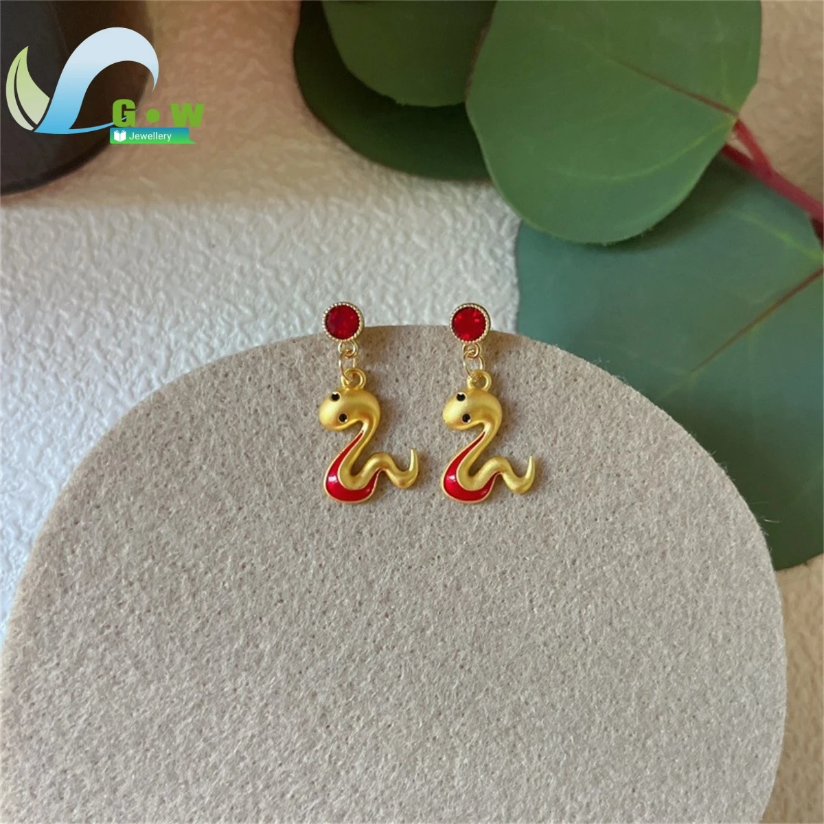 Fortune Snake Female Earrings Year Trend Animal Red Lucky Snake Earrings Jewelry Stud Earrings Accessories 250220