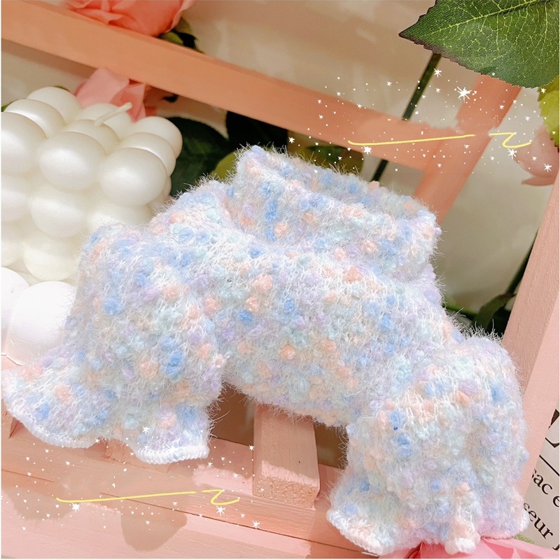 Small Cat Sweater with Candy Colored Plush Knit Fashionable Bubble Sleeve Cat Sweater Cold Weather Kitten Clothes for Ragdoll Cat, Sphinx Cat and Smal