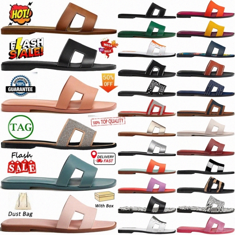 designer sandals oran sandal Calfskin Leather womens slippers nior white orange blue rose Gold Box Etoupe Epsom women slide6xk3#