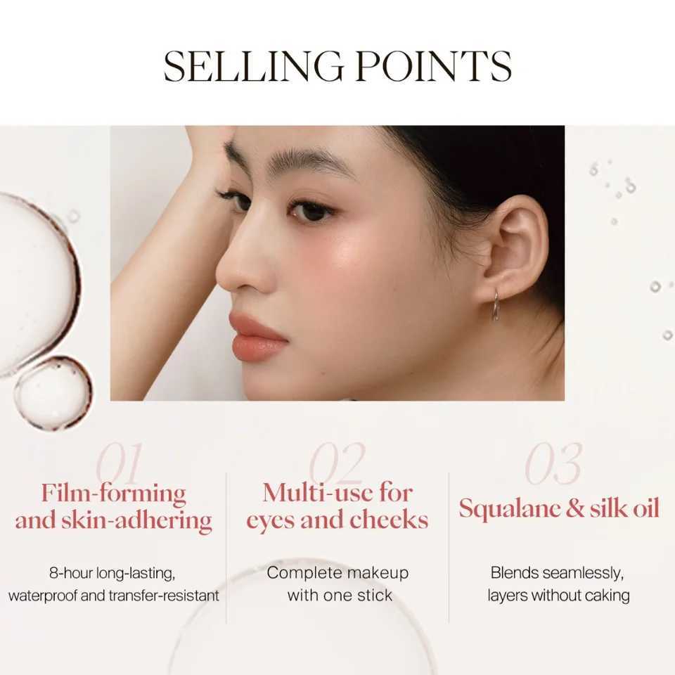 JOOCYEE Ber GLAZED MULTI-PURPOSE STICK Long-lasting SATIN B for Eyes and Cheeks Original Real Makeup CosmeticsW250220
