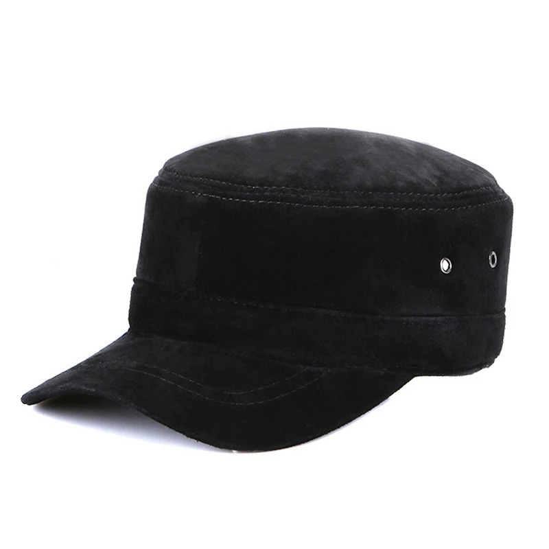 Unisex Sheepskin Leather Caps Casual Natural Sheep Skin Leather Baseball Hats Fashion Fall Winter Leather Hat 250214