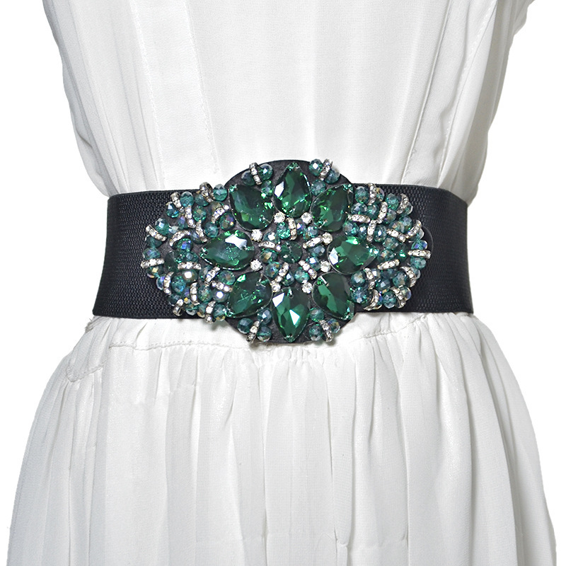 Women's Sweet Crystal Beaded Flower Waistband
