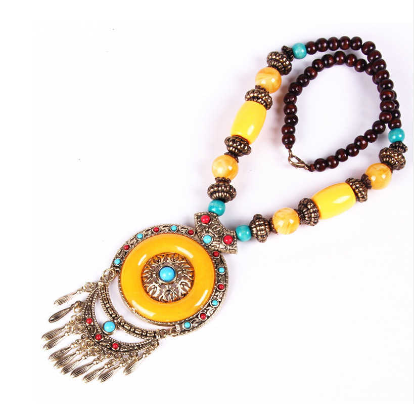 Pendant Necklaces Shop Bohemian Pendant Tibetan Ethnic Style Necklace Tassel Beach Sweater Chain H25219