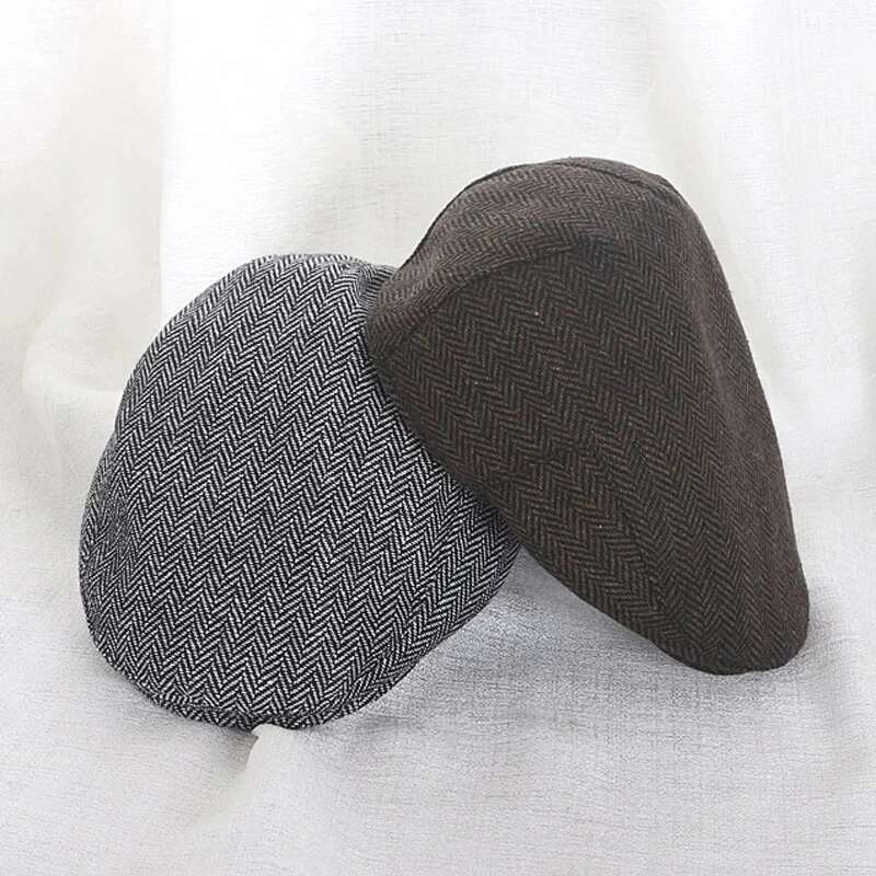 Ddmyshoesvip Autumn Winter Wool Hat For Baby Boys Girls Retro Infant Beret Hats Striped Newsboy Flat Cap Toddler Kids Accessories