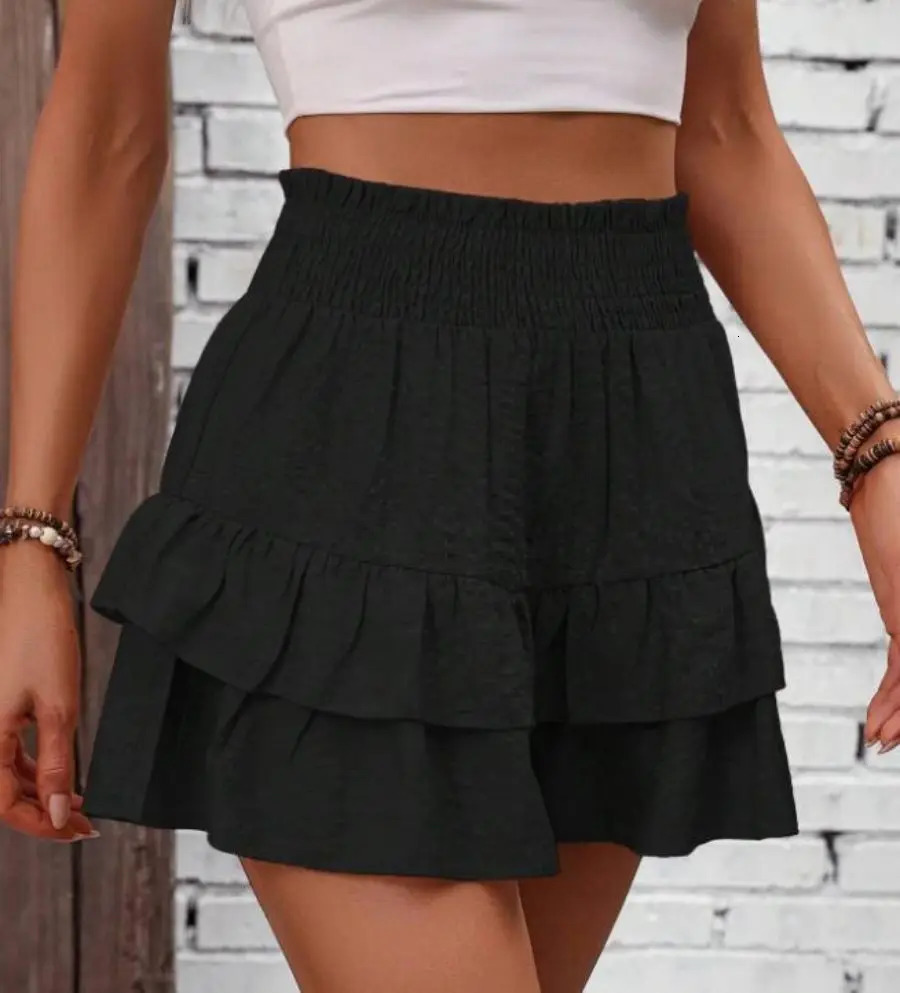 Wide-leg shorts drape Joker casual skirt pants fashion womens dress 250219
