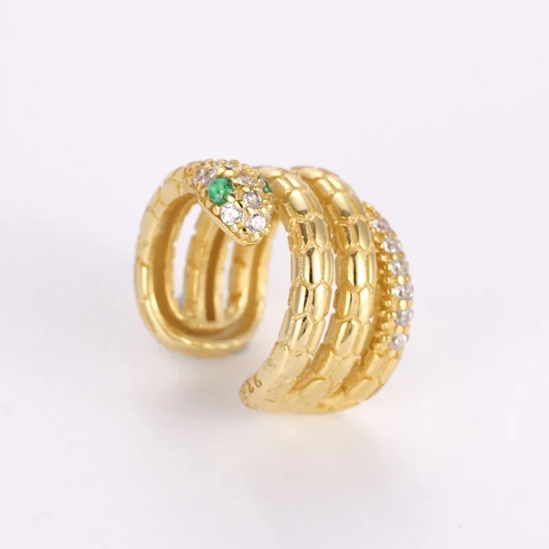 Shiny Golden/Sliver Color Serpentine CZ Clip on Earrings Christmas Gift Jewelry Wholesale Customizable 250220