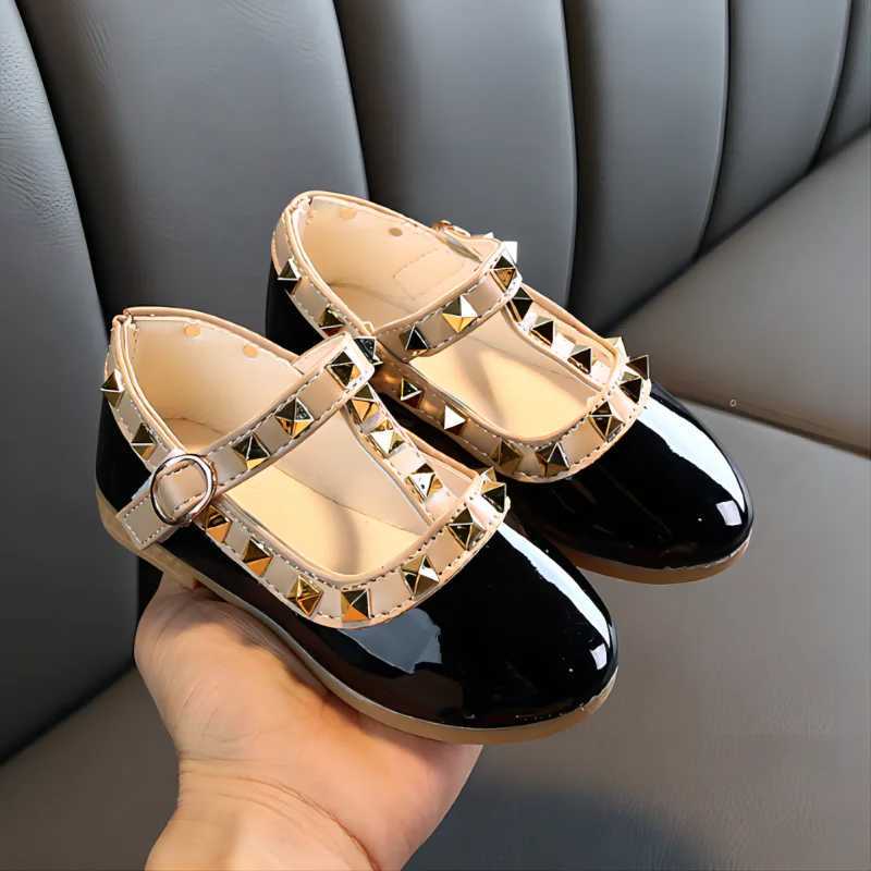 CHIldren casual shoes girls spring autumn leather shoes fashion princess baby shoes Kids girls sandals X250220