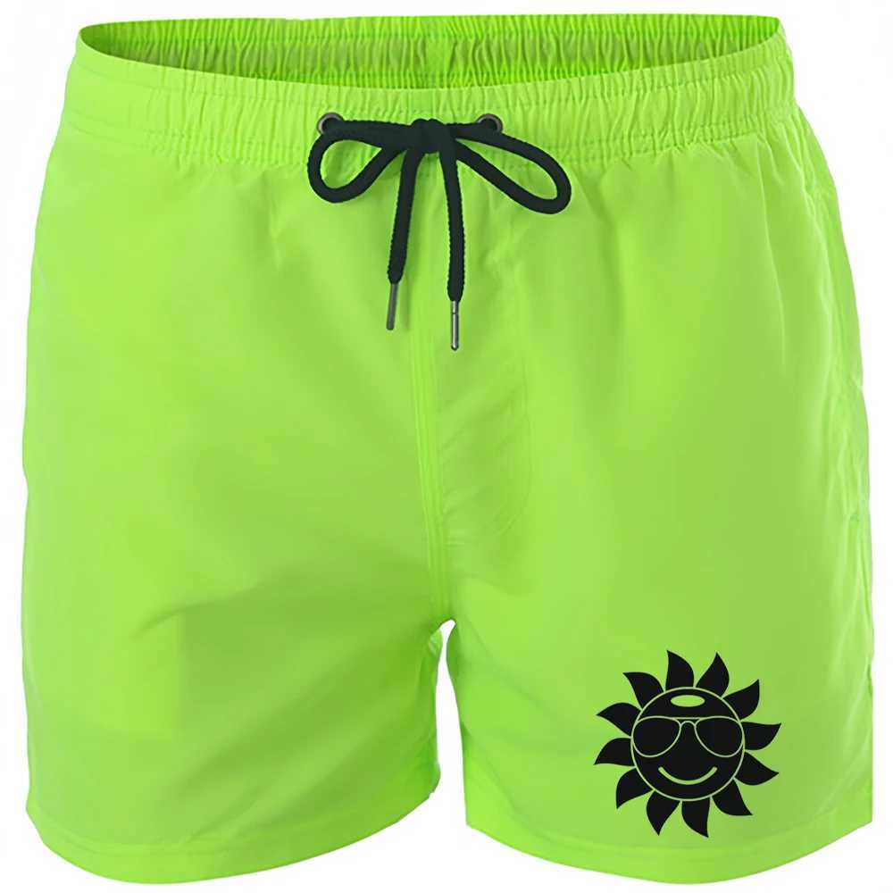 Men Loose Beach Shorts Drawstring Quick Dry Sun with sunglasses Shorts For Summer Women Male Print Casual Oversized Sport Shorts X250220