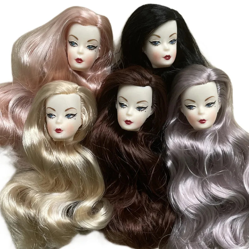 ST Face Mold Vintage 1/6 Doll Heads Colorful Hair Super White Skin Tone Makeup Quality Doll Head DIY Accessories 250219