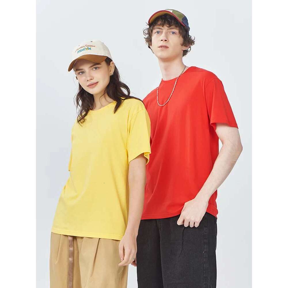 Short Sleeve T-shirt for Men and Women, Clothing 100% Cotton, Unified Color, White, Black, Trend, Fashion Brand, Custom Products, Summer