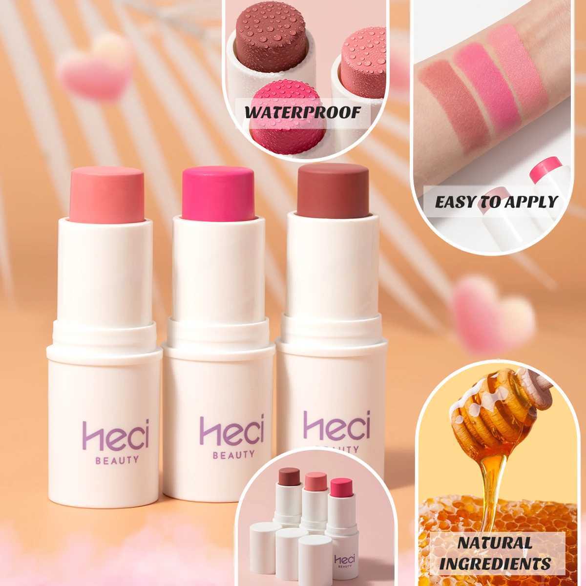 3 pieces/set Hot Pink lipstick Coloring Multi purpose Waterproof Makeup Stick Set High Color Silk Moisturizing Candy Rose Cream B CreamW250220