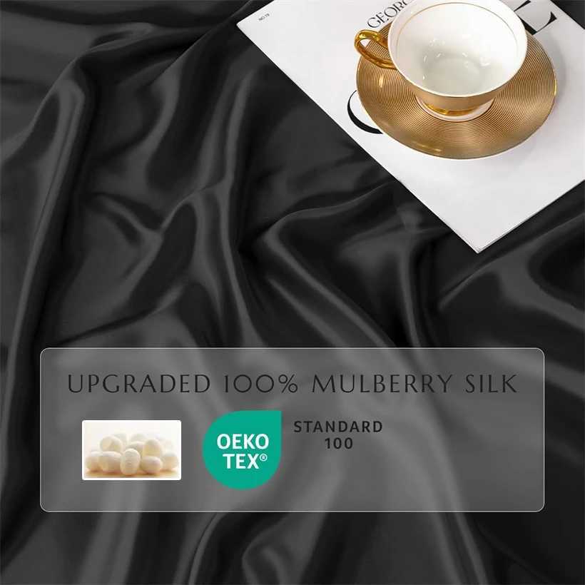 Luxurious Mulberry Silk Fitted Bed Sheet Set with 1pc Fitted Sheet and 2pcs case Premium Smooth Mattress Cover 100/140/200 Y250219