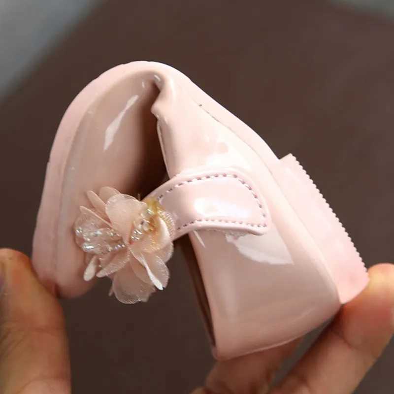 Girls Princess Leather Shoes Single Shoes Colorful Floral Shoe Pearl Design Children Performance Shoes X250220