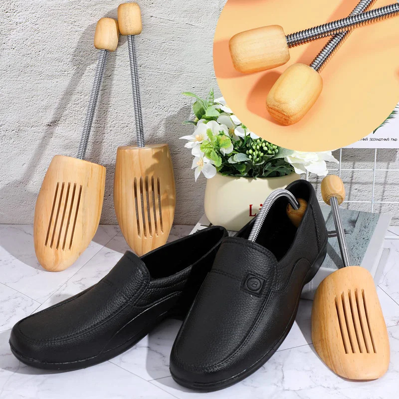Repacego 2 Pcs Wooden Shoe Tree Unisex Highgrade Spring Shoes Adjustable Support Stretcher Shaped Fixed 250219