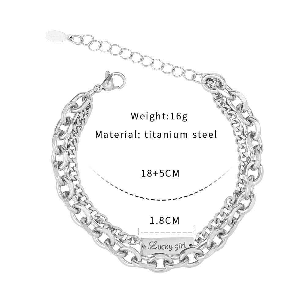 Charm Bracelets Mens bracelet Mens fashion High sense Simple and generous Mens personality Cool hip-hop Cuban mens titanium steel bracelet H25220