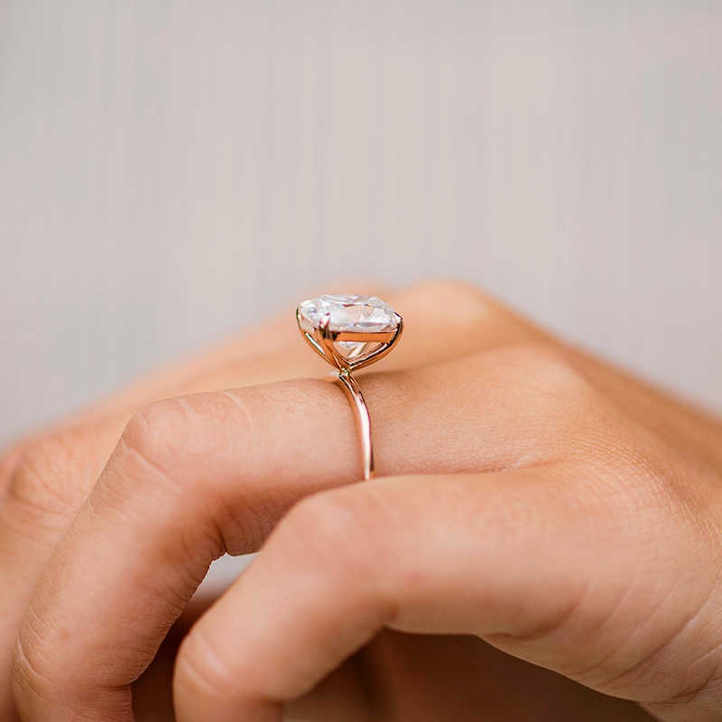Luster Jewellery Cushion Cut 10/14/18k Pure Gold Wholesale Custom Jewelry Moissanite Ring Stone High Quality for Wedding Band
