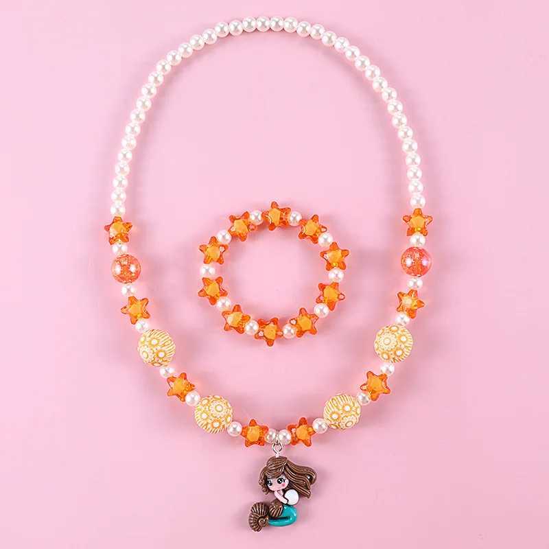 Cute Rabbit Pendant Necklace For Girls Bear Heart Beads Necklace For Children Fashion Jewelry Accories 2023 Wholesale TrenXJ250219