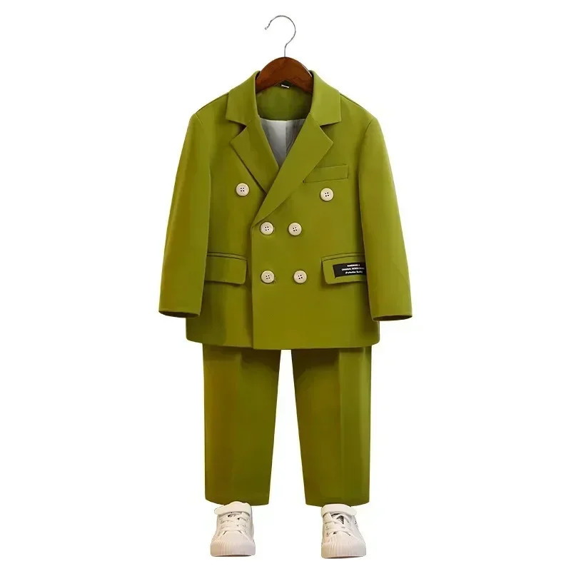 Suit for Boys Fall Casual Children School Uniform Outfits Handsome Kids Host Performance Costume 8 10 Y Boy Birthday Blazers Set 250219