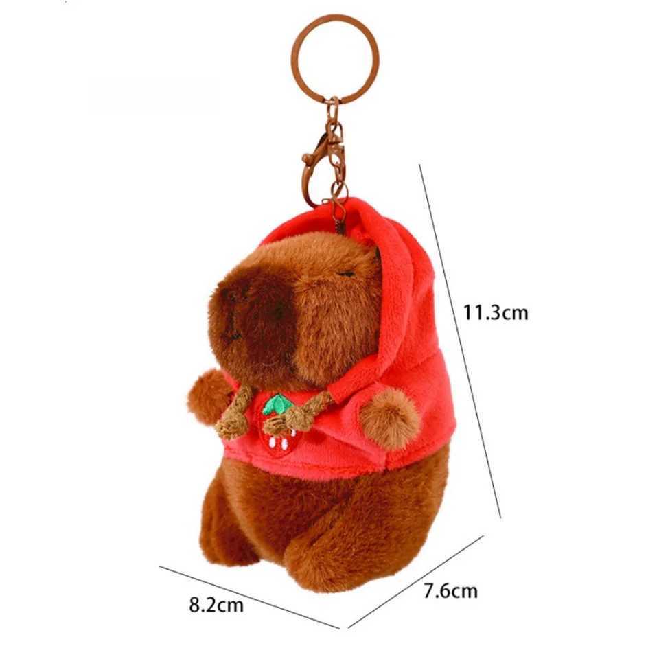 Cute Capybara Plush Toy Keychain Hoodie Small Size Simulation Doll Stuffed Animals Anime Fluffty Toy Plush Pendant Birthday Gift W250219