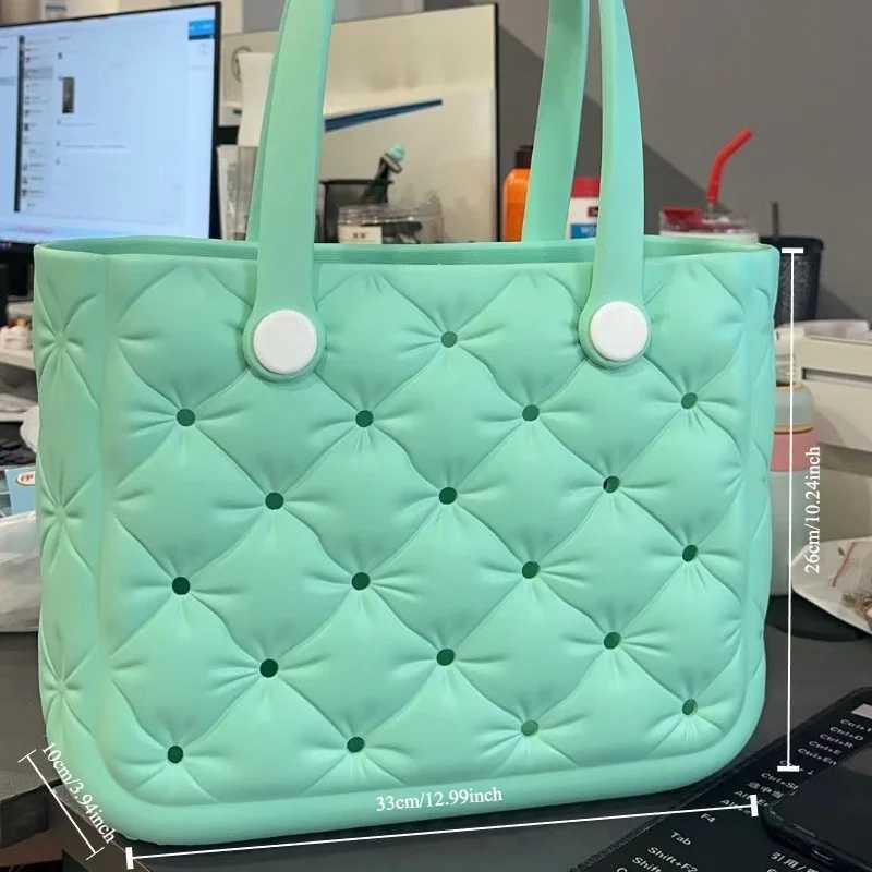 Summer bag shoulder red crossover explosion waterproof EVA solid color fashion beach small square bag Z250219