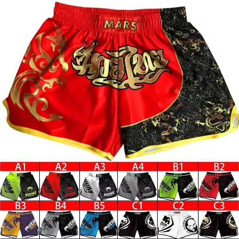 YOKKAOVENUMBoxing Shorts Male MMA Boxing Shorts Comprehensive Training Sanda Muay Thai Gym Fitness Sports Shorts X250220