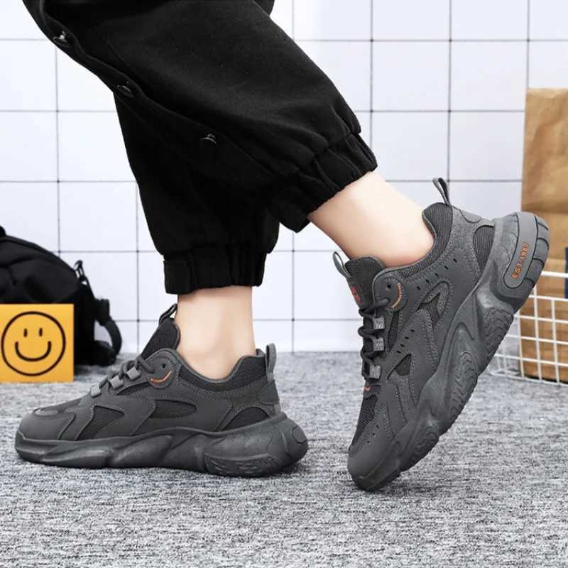 Spring Fashion Men Air-cushion Running Shoes 2024 New Breathable Elastici Sneakers Old Dad Shoe Outdoor No-slip Training Shoes Z250319