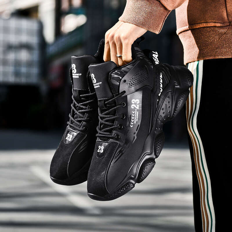 Men's high top basketball fashionable an ti sli p training, walking and running shoes, casual sports shoes