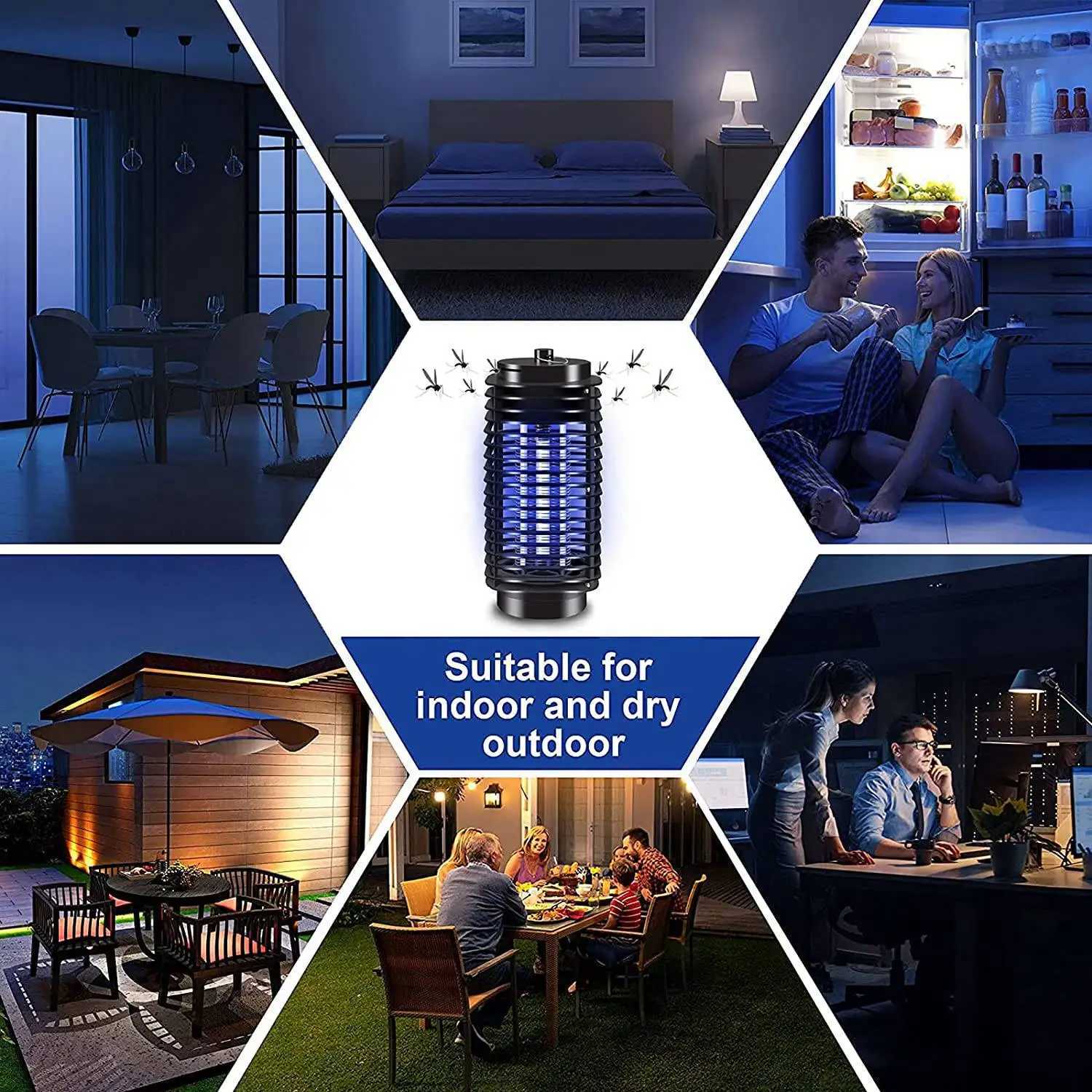 New Arrival Electric Bug Zapper Bug Zapper Indoor and Outdoor Fly Zapper with Blue Lights Mosquito Lamp for Garden PatioUS Plug Z250220
